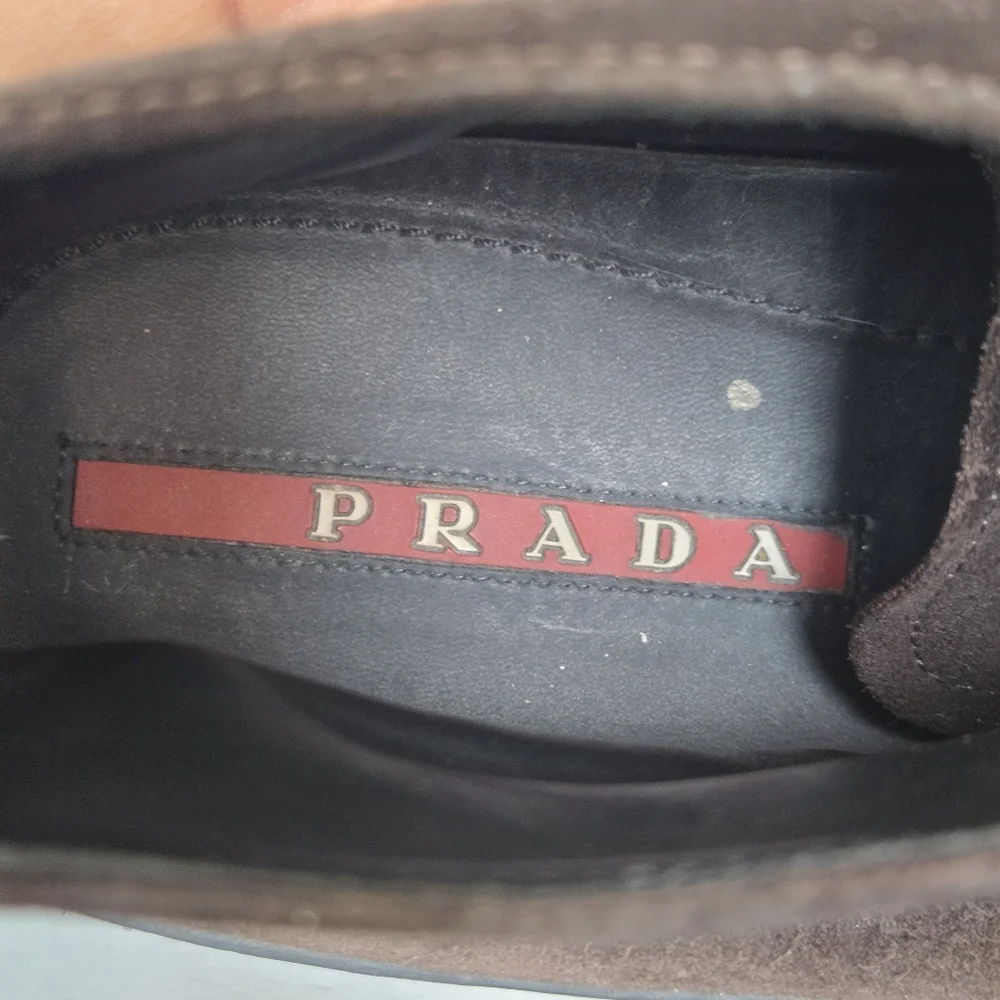 Prada Black Chukka Boots Suede Finish Size 9